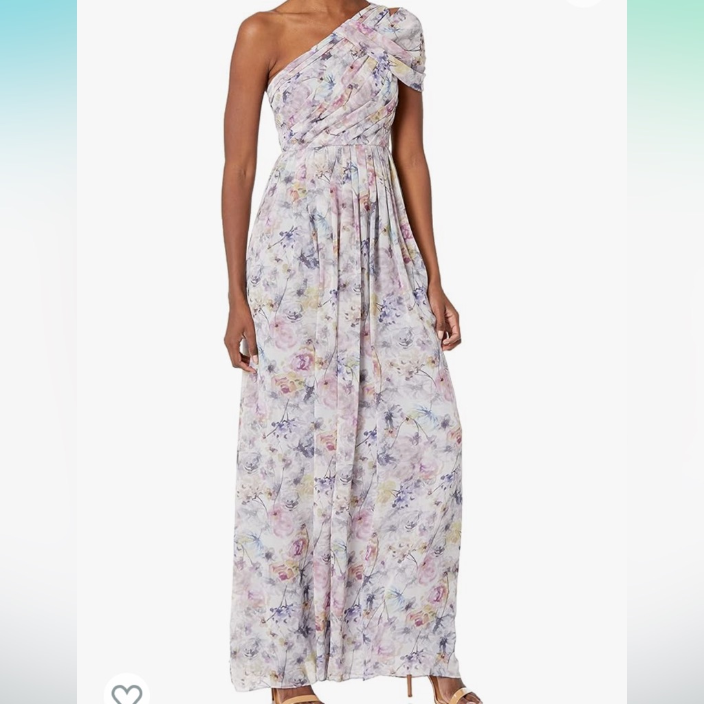 Donna Morgan Chloe Floral Drape Gown